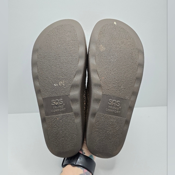 SAS | Relaxed metallic gold brown Bohemian sporty slide sandals | WMS 9 - Picture 13 of 13